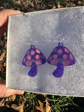 Load image into Gallery viewer, Purple &amp; Color Changing Mushroom Earrings
