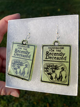 Load image into Gallery viewer, Lime Green Handbook of the Recently Deceased Earrings
