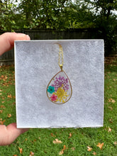 Load image into Gallery viewer, Multicolored Floral Teardrop Necklace
