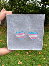 Load image into Gallery viewer, Transgender Pride Heart Earrings
