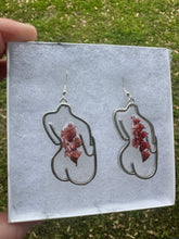 Load image into Gallery viewer, Burgundy Floral Body Earrings
