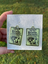 Load image into Gallery viewer, Lime Green Handbook of the Recently Deceased Earrings
