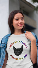 Load image into Gallery viewer, Childless Cat Ladies Against Fascism Unisex T-Shirt
