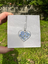 Load image into Gallery viewer, Blue Floral Heart Necklace
