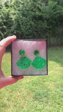 Load and play video in Gallery viewer, Green Shell Earrings
