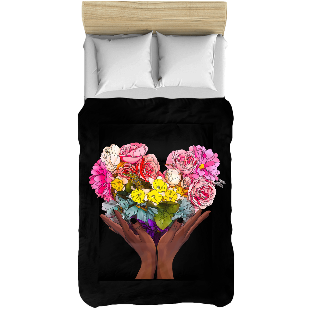 Comforters : Floral Rainbow Heart
