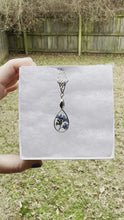 Load and play video in Gallery viewer, Blue Floral Teardrop Necklace
