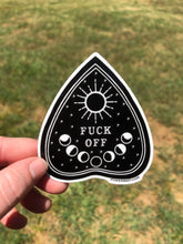 Load image into Gallery viewer, Fuck Off Ouiji Black Planchette Sticker
