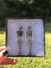 Load image into Gallery viewer, Mermaid Skeleton Earrings
