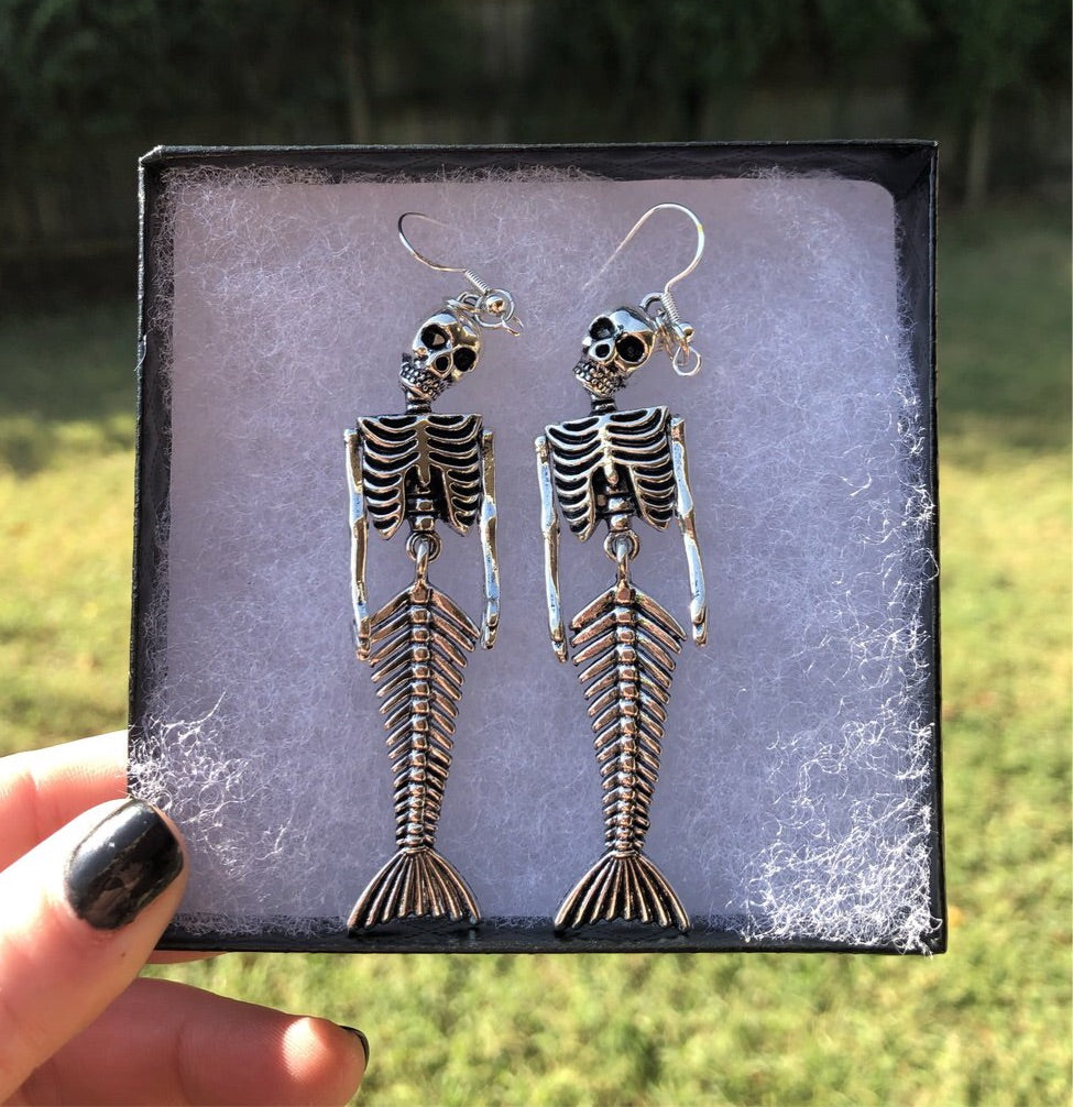 Mermaid Skeleton Earrings