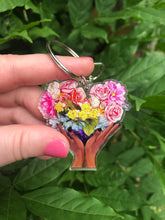 Load image into Gallery viewer, Floral Heart Keychain
