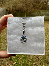 Load image into Gallery viewer, Blue Floral Teardrop Necklace
