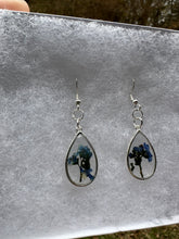 Load image into Gallery viewer, Blue Floral Teardrop Earrings
