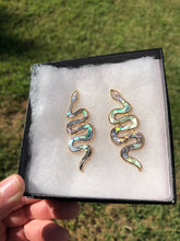 Load image into Gallery viewer, Abalone Snake Earrings
