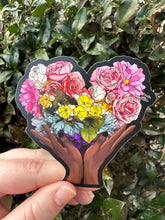 Load image into Gallery viewer, Floral Rainbow Heart Sticker
