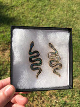 Load image into Gallery viewer, Abalone Snake Earrings
