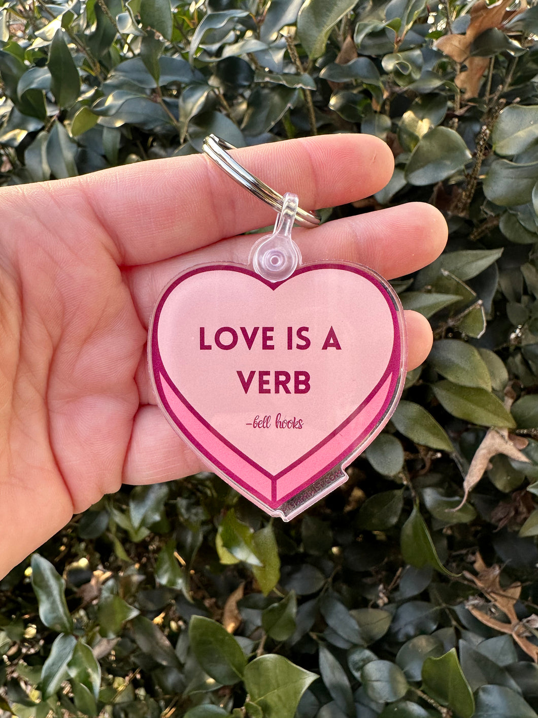 Love is a Verb Keychain