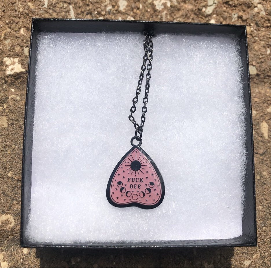Limited Edition Fuck Off Ouijia Planchette Necklace
