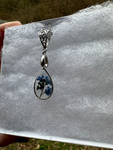 Load image into Gallery viewer, Blue Floral Teardrop Necklace
