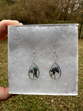 Load image into Gallery viewer, Blue Floral Teardrop Earrings
