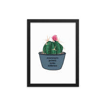 Load image into Gallery viewer, Everyone’s Growth Looks Different Succulent Framed poster
