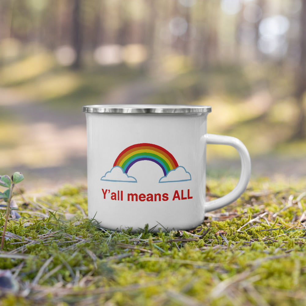 Y’all Means All Enamel Mug