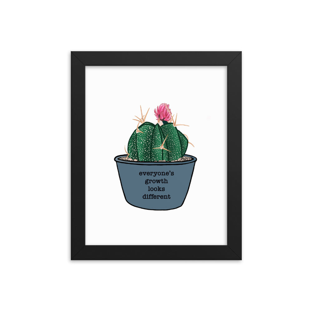 Everyone’s Growth Looks Different Succulent Framed poster