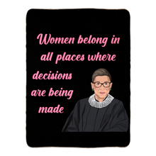 Load image into Gallery viewer, Fleece Sherpa Blankets : Rbg Ruth Bader Ginsburg Quote
