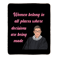 Load image into Gallery viewer, Fleece Sherpa Blankets : Rbg Ruth Bader Ginsburg Quote
